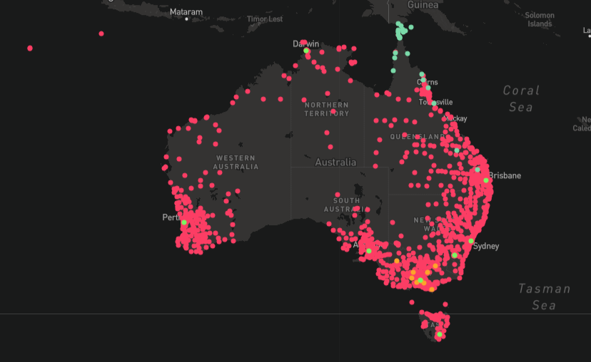 screenshot of Hugh Rundle's Library Map